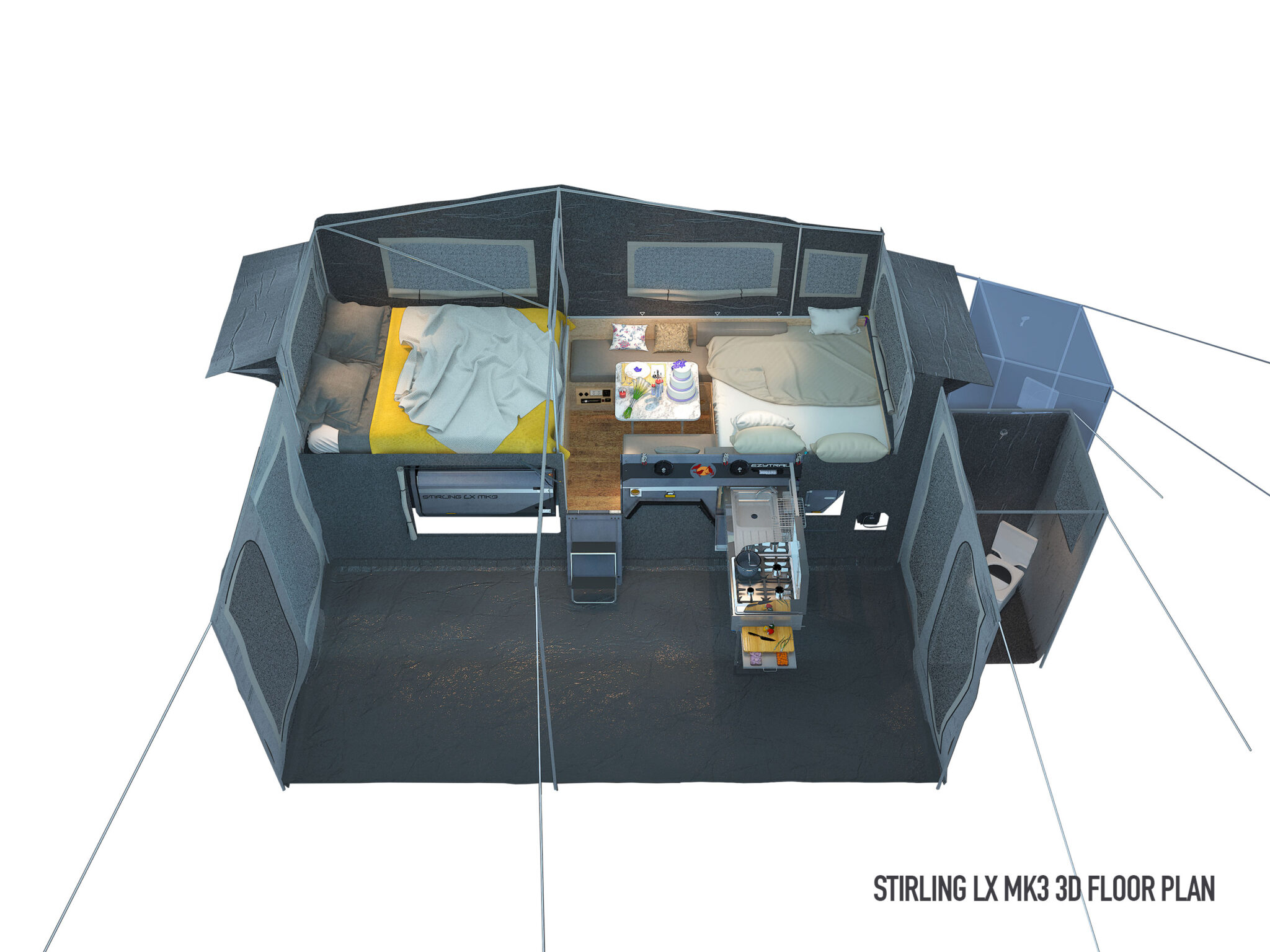 New Ezytrail Stirling LX Mk3 Camper Trailer Oz Camp n' Boat
